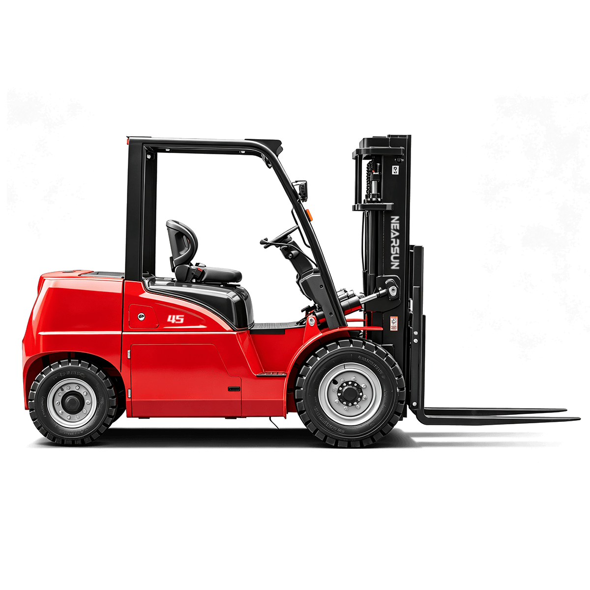 The ergonomic design and driver’s operating space are identical to those of an internal combustion forklift, effectively reducing driver fatigue. Thanks to the innovative layout, the bonnet and seat positions ensure a comfortable seating posture and ample legroom.