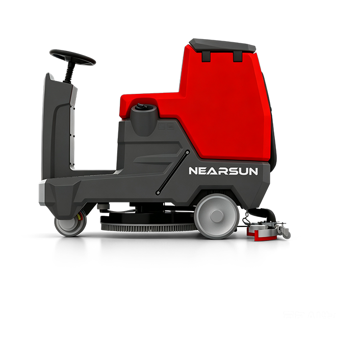 A 560 mm cleaning width and 800 mm squeegee width help increase single-pass ride-on cleaning coverage.